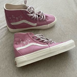 Pink Embroidered Vans